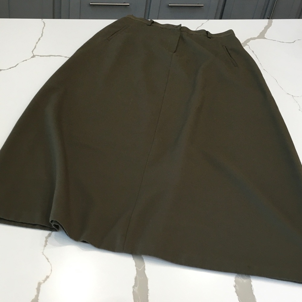 Vintage Focus 2000 by Charles Klueck Olive A-Line Women's Skirt Size 10
